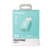 photo Mains Charger with USB Port - 2A - Fast Charge - Cyan Blue 2